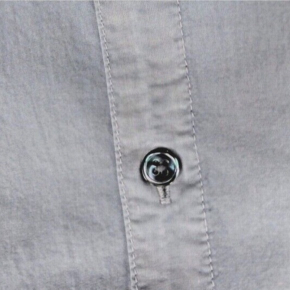 James Perse Men's Button Down Shirt Ice Blue Pigment Cotton Size 0 (XS) New - Picture 7 of 9